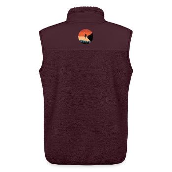 A mountaineer climbs the mountain high in the forest - Unisex Sherpa Gilet by Stanley/Stella - maroon - Back - AI Model Male 178 light (178cm)