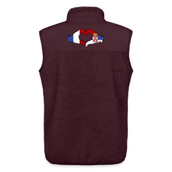 Frankreich Serbien Hände Herzform - Unisex Sherpaweste von Stanley/Stella - Maroon - Hinten - AI Model Male 178 light (178cm)