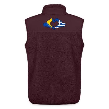 Bosnien Griechenland Flagge Hände Herzform used - Unisex Sherpaweste von Stanley/Stella - Maroon - Hinten - AI Model Male 178 light (178cm)
