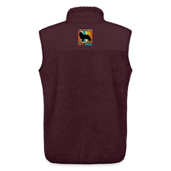 Cavalier King Charles Spaniel Hund Silhouette - Unisex Sherpaweste von Stanley/Stella - Maroon - Hinten - AI Model Male 178 light (178cm)