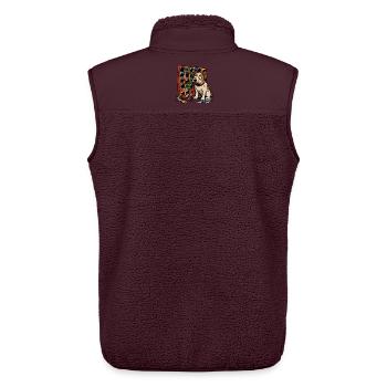 Hund Adventskalender Schokolade Comic T-Shirt - Unisex Sherpaweste von Stanley/Stella - Maroon - Hinten - AI Model Male 178 light (178cm)