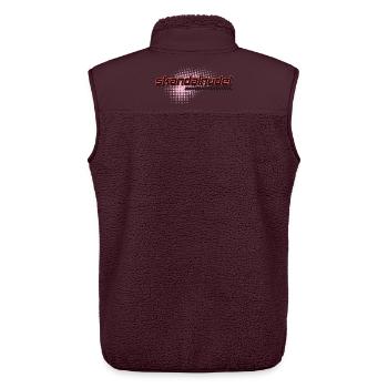 Skandalhudel Neon-Logo Retro - Unisex Sherpaweste von Stanley/Stella - Maroon - Hinten - AI Model Male 178 light (178cm)
