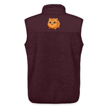 Super süße runde orangefarbene Katze - Unisex Sherpaweste von Stanley/Stella - Maroon - Hinten - AI Model Male 178 light (178cm)