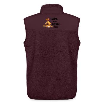 I Will Hendl This – Lustiger Papa Hühnerspruch - Unisex Sherpaweste von Stanley/Stella - Maroon - Hinten - AI Model Male 178 light (178cm)