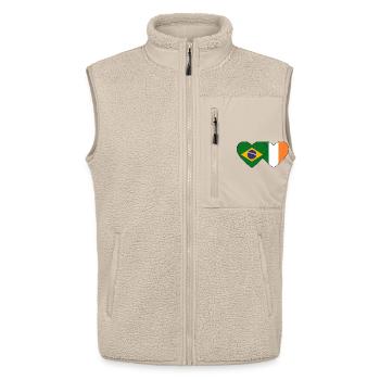 Brasilien Irland Flagge Herz - Unisex Sherpaweste von Stanley/Stella - Beige - Vorne - AI Model Male 178 light (178cm) & AI Model Female 172 light (172cm)