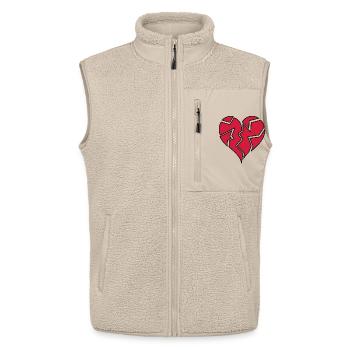 HEARTBROKEN <3 - Unisex Sherpaweste von Stanley/Stella - Beige - Vorne - AI Model Male 178 light (178cm) & AI Model Female 172 light (172cm)