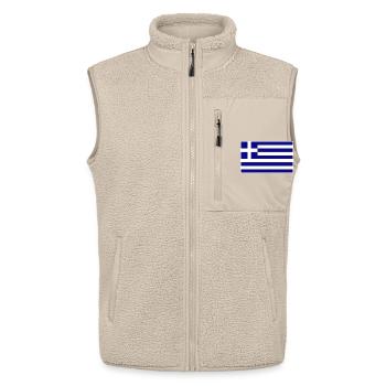 Griechenland Flagge - Unisex Sherpaweste von Stanley/Stella - Beige - Vorne - AI Model Male 178 light (178cm) & AI Model Female 172 light (172cm)
