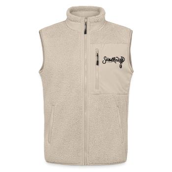 ,Schwarzwald’ mit Herzchen schwarz-weiß - Unisex Sherpaweste von Stanley/Stella - Beige - Vorne - AI Model Male 178 light (178cm) & AI Model Female 172 light (172cm)