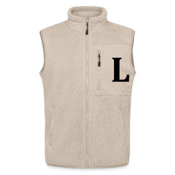 Liverature - We live literature - Unisex Sherpaweste von Stanley/Stella - Beige - Vorne - AI Model Male 178 light (178cm) & AI Model Female 172 light (172cm)