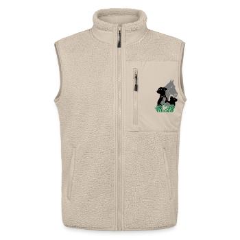 Tiere Pferd Hund Katze Kaninchen Hase Nager - Unisex Sherpaweste von Stanley/Stella - Beige - Vorne - AI Model Male 178 light (178cm) & AI Model Female 172 light (172cm)