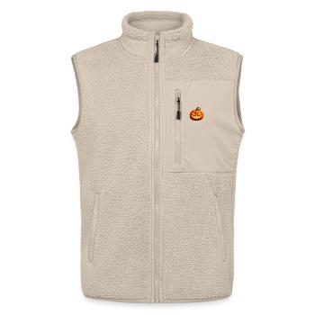 Wenuma Leuchtender Halloween Kürbis - Unisex Sherpaweste von Stanley/Stella - Beige - Vorne - AI Model Male 178 light (178cm) & AI Model Female 172 light (172cm)