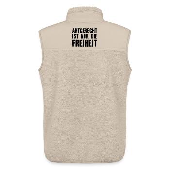ARTGERECHT IST NUR DIE FREIHEIT VEGAN VEGANER - Unisex Sherpaweste von Stanley/Stella - Beige - Hinten - AI Model Male 178 light (178cm)