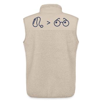Akustik über Optik, Hörgerät über Brille - Unisex Sherpaweste von Stanley/Stella - Beige - Hinten - AI Model Male 178 light (178cm)