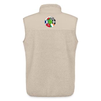 Flaggen der keltischen Nationen, Pan Celtic, Wales, Schottland - Unisex Sherpaweste von Stanley/Stella - Beige - Hinten - AI Model Male 178 light (178cm)