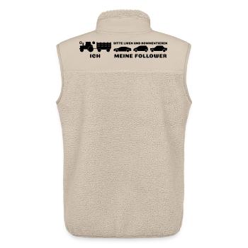 Ich meine Follower Liken und Kommentieren Traktor - Unisex Sherpaweste von Stanley/Stella - Beige - Hinten - AI Model Male 178 light (178cm)