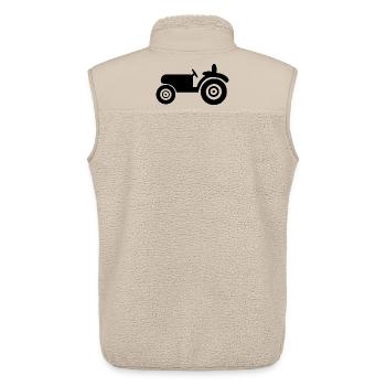 Traktor - Oldtimer - Unisex Sherpaweste von Stanley/Stella - Beige - Hinten - AI Model Male 178 light (178cm)