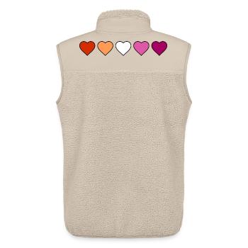 Lesbisch Lesbe Lesben Herzen - Unisex Sherpaweste von Stanley/Stella - Beige - Hinten - AI Model Male 178 light (178cm)