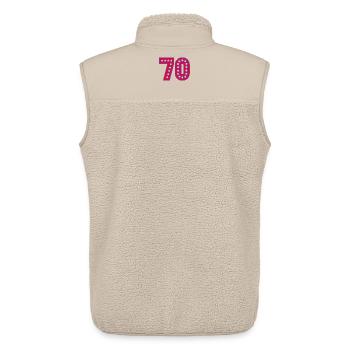 70. 70 ANS. 70e ANNIVERSAIRE. ANNIVERSAIRE 70 ANS. - Veste sans manches sherpa unisexe Stanley/Stella - beige - Dos - AI Model Male 178 light (178cm)