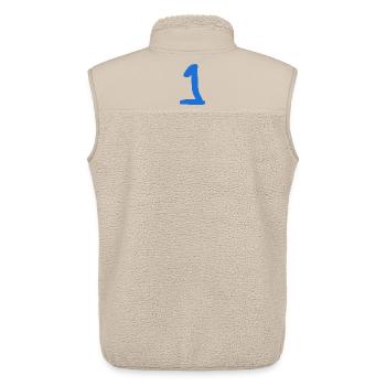 1. 1 JAHR. 1. JAHRESTAG. 1 JAHR GEBURTSTAG - Unisex Sherpaweste von Stanley/Stella - Beige - Hinten - AI Model Male 178 light (178cm)