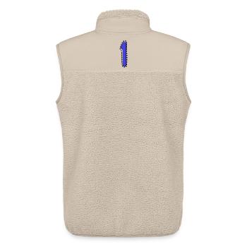 1. 1 JAHR. 1. JAHRESTAG. 1 JAHR GEBURTSTAG - Unisex Sherpaweste von Stanley/Stella - Beige - Hinten - AI Model Male 178 light (178cm)