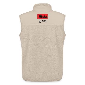 MEISTER. MEISTER. VIELEN DANK. DANKE, MEISTER - Unisex Sherpaweste von Stanley/Stella - Beige - Hinten - AI Model Male 178 light (178cm)