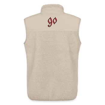 90. 90 YEARS. 90th ANNIVERSARY. 90 YEARS ANNIVERSARY. - Unisex Sherpa Gilet by Stanley/Stella - beige - Back - AI Model Male 178 light (178cm)