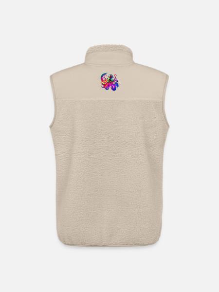 Psychedelic Neon Octopus - Unisex Sherpa Gilet by Stanley/Stella - beige