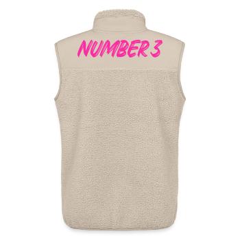 Numéro 3 - trois - troisième - troisième - 3 - numéro 3 - Veste sans manches sherpa unisexe Stanley/Stella - beige - Dos - AI Model Male 178 light (178cm)