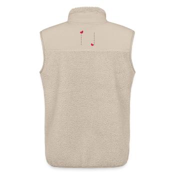 Herz Rahmen Ornament Linie Dekoration - Unisex Sherpaweste von Stanley/Stella - Beige - Hinten - AI Model Male 178 light (178cm)