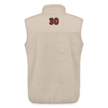 30. 30 ANS. 30e ANNIVERSAIRE. ANNIVERSAIRE 30 ANS. - Veste sans manches sherpa unisexe Stanley/Stella - beige - Dos - AI Model Male 178 light (178cm)
