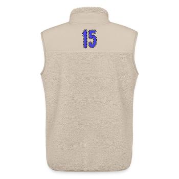 15. 15 YEARS. 15th ANNIVERSARY. 15 YEAR ANNIVERSARY. - Unisex Sherpa Gilet by Stanley/Stella - beige - Back - AI Model Male 178 light (178cm)