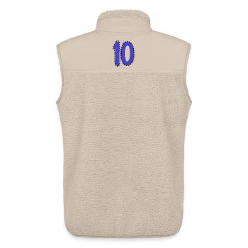 10. 10 YEARS. 10th ANNIVERSARY. 10 YEAR ANNIVERSARY. - Unisex Sherpa Gilet by Stanley/Stella - beige - Back - AI Model Male 178 light (178cm)