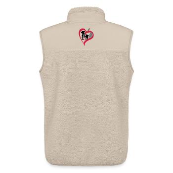 Haustiere 3 Herz groß big heart - Tierliebe Love - Unisex Sherpaweste von Stanley/Stella - Beige - Hinten - AI Model Male 178 light (178cm)