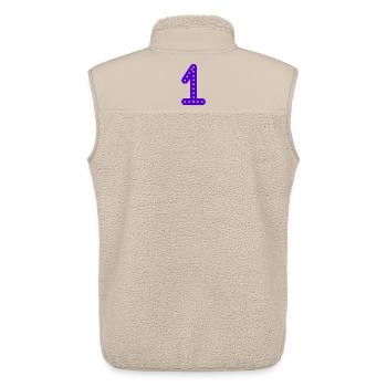 1. 1 AN. 1er ANNIVERSAIRE. ANNIVERSAIRE 1 AN - Veste sans manches sherpa unisexe Stanley/Stella - beige - Dos - AI Model Male 178 light (178cm)