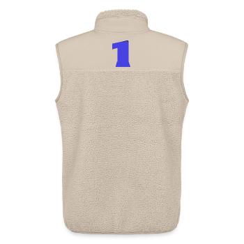 1. 1 JAHR. 1. JAHRESTAG. 1 JAHR GEBURTSTAG - Unisex Sherpaweste von Stanley/Stella - Beige - Hinten - AI Model Male 178 light (178cm)