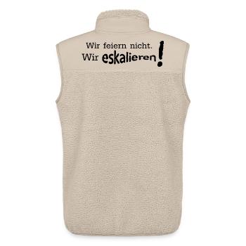 Wir feiern nicht wir eskalieren - Unisex Sherpaweste von Stanley/Stella - Beige - Hinten - AI Model Male 178 light (178cm)