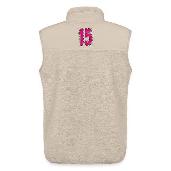 15. 15 YEARS. 15th ANNIVERSARY. 15 YEAR ANNIVERSARY. - Unisex Sherpa Gilet by Stanley/Stella - beige - Back - AI Model Male 178 light (178cm)