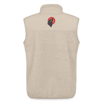 Howling wolf, full moon - Unisex Sherpa Gilet by Stanley/Stella - beige - Back - AI Model Male 178 light (178cm)