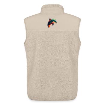 Delfin Cartoon Figur Buntes Haustier Tier - Unisex Sherpaweste von Stanley/Stella - Beige - Hinten - AI Model Male 178 light (178cm)