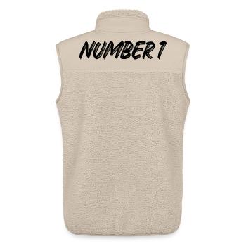 Numéro 1 - un - premier - premier - 1 - numéro 1 - Veste sans manches sherpa unisexe Stanley/Stella - beige - Dos - AI Model Male 178 light (178cm)