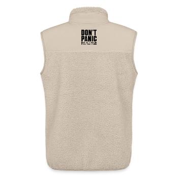 DON'T PANIC – Rule #1 Shirt - Unisex Sherpa Gilet by Stanley/Stella - beige - Back - AI Model Male 178 light (178cm)