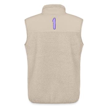 1. 1 Jahr. 1. JAHRESTAG. 1-JÄHRIGES JUBILÄUM - Unisex Sherpaweste von Stanley/Stella - Beige - Hinten - AI Model Male 178 light (178cm)