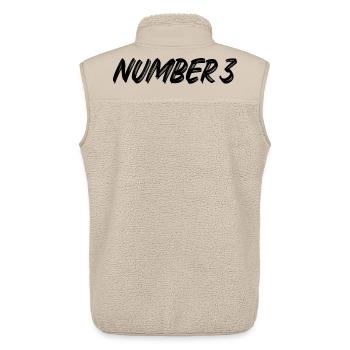 Numéro 3 - trois - troisième - troisième - 3 - numéro 3 - Veste sans manches sherpa unisexe Stanley/Stella - beige - Dos - AI Model Male 178 light (178cm)