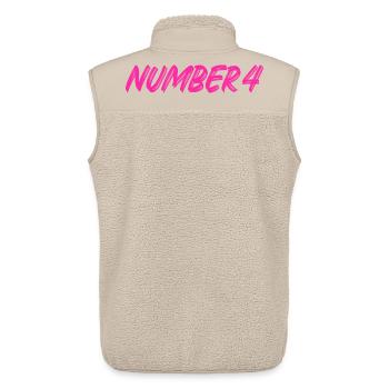 Number 4 - vier - vierter - vierte - 4 - Nummer 4 - Unisex Sherpaweste von Stanley/Stella - Beige - Hinten - AI Model Male 178 light (178cm)