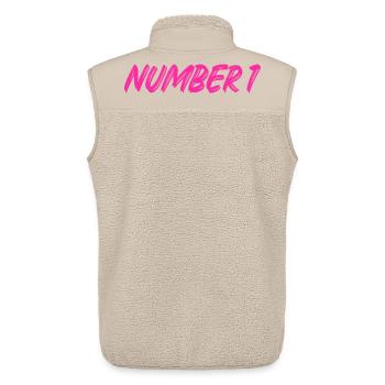 Numéro 1 - un - premier - premier - 1 - numéro 1 - Veste sans manches sherpa unisexe Stanley/Stella - beige - Dos - AI Model Male 178 light (178cm)