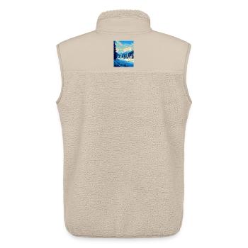 Kitzbuhel Austria Vintage Travel Poster Souvenir - Unisex Sherpa Gilet by Stanley/Stella - beige - Back - AI Model Male 178 light (178cm)
