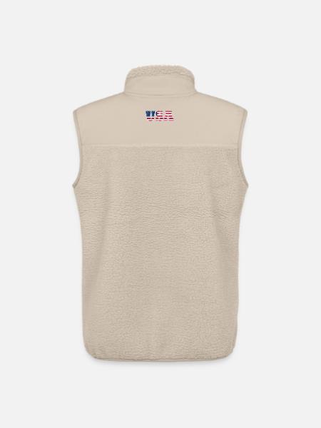 Stars & Stripes Lettermark USA - Unisex Sherpa Gilet by Stanley/Stella - beige