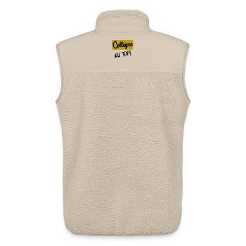 RUHESTAND. RUHESTAND. PENSIONIERT. SENIOR. OMA. OPA - Unisex Sherpaweste von Stanley/Stella - Beige - Hinten - AI Model Male 178 light (178cm)