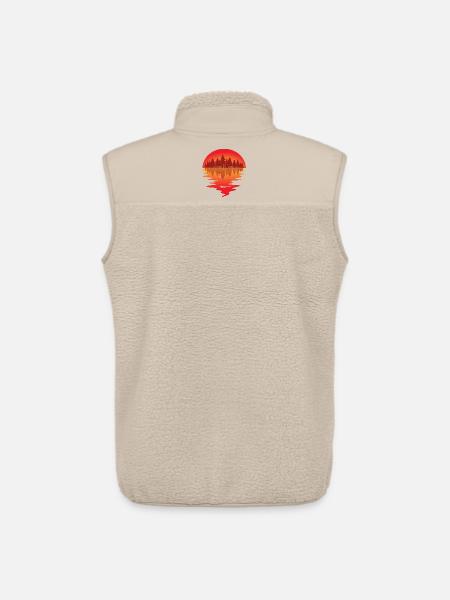Sunset at the forest lake - Unisex Sherpa Gilet by Stanley/Stella - beige