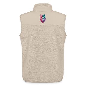 Spirit Wolf - Unisex Sherpa Gilet by Stanley/Stella - beige - Back - AI Model Male 178 light (178cm)